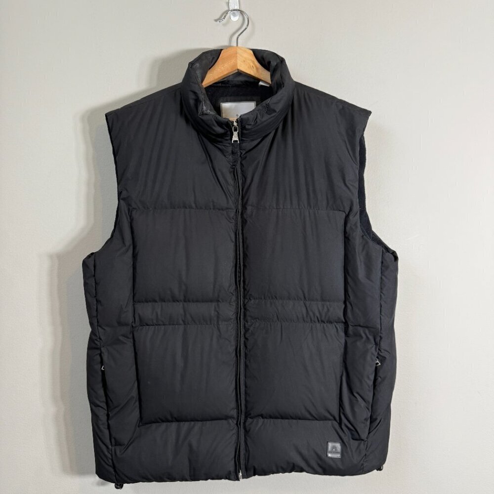 Alex Cannon Down Waterfowl Feather Puffer Vest Jacket Men's Large Black Full Zip - Picture 2 of 15